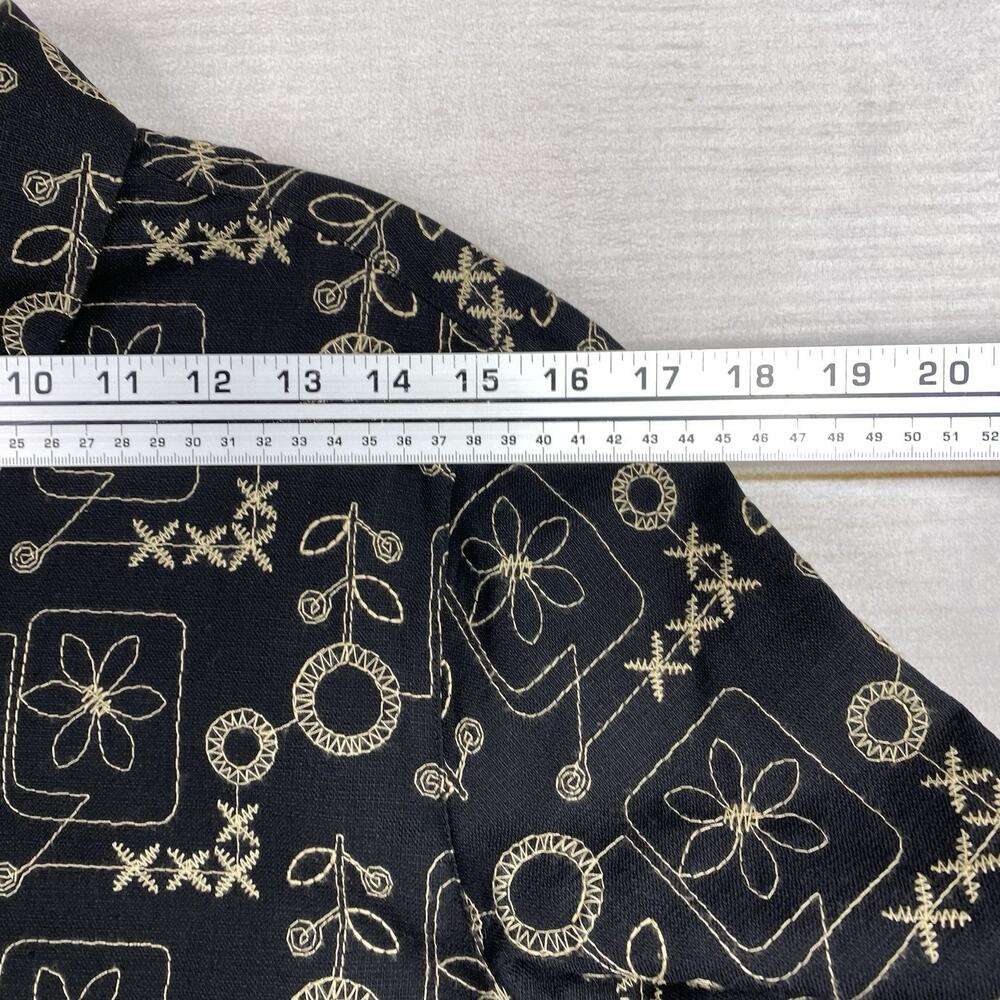 Alfred Dunner Womens Cardigan Jacket 12 Petite Black Embroidered Button Up - Picture 6 of 12